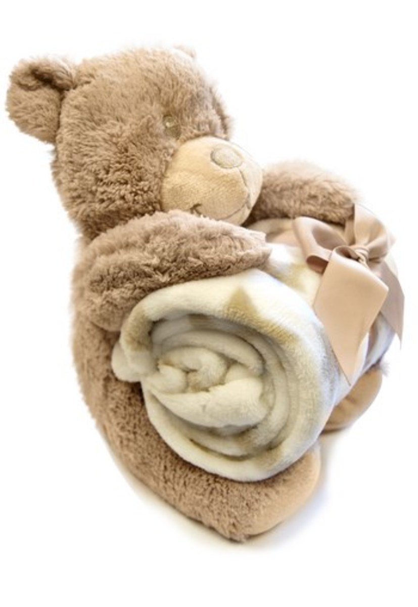 Children's blanket with teddy bear banaby.co.uk