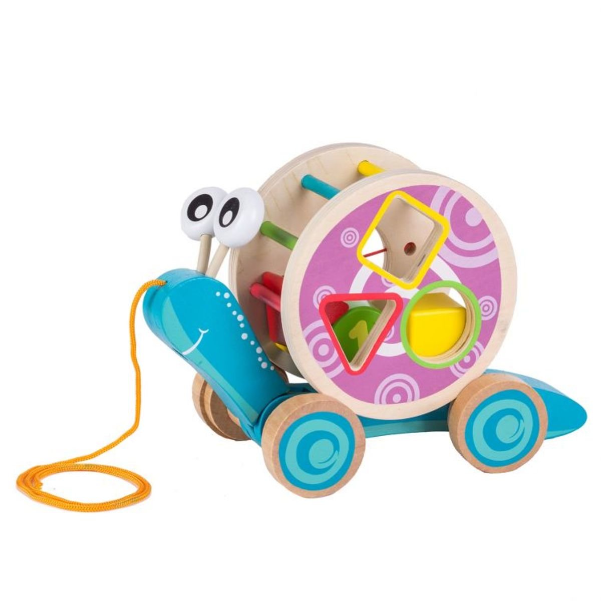 Wooden pullalong snail banaby.co.uk