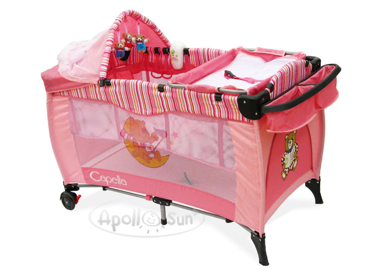 Exclusive Travel Cot Pink banaby.co.uk