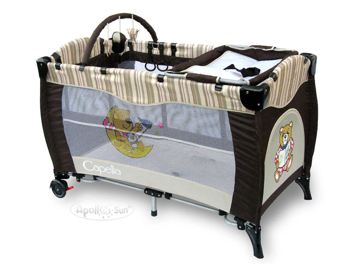 Standard Travel Cot Dark Brown banaby.co.uk