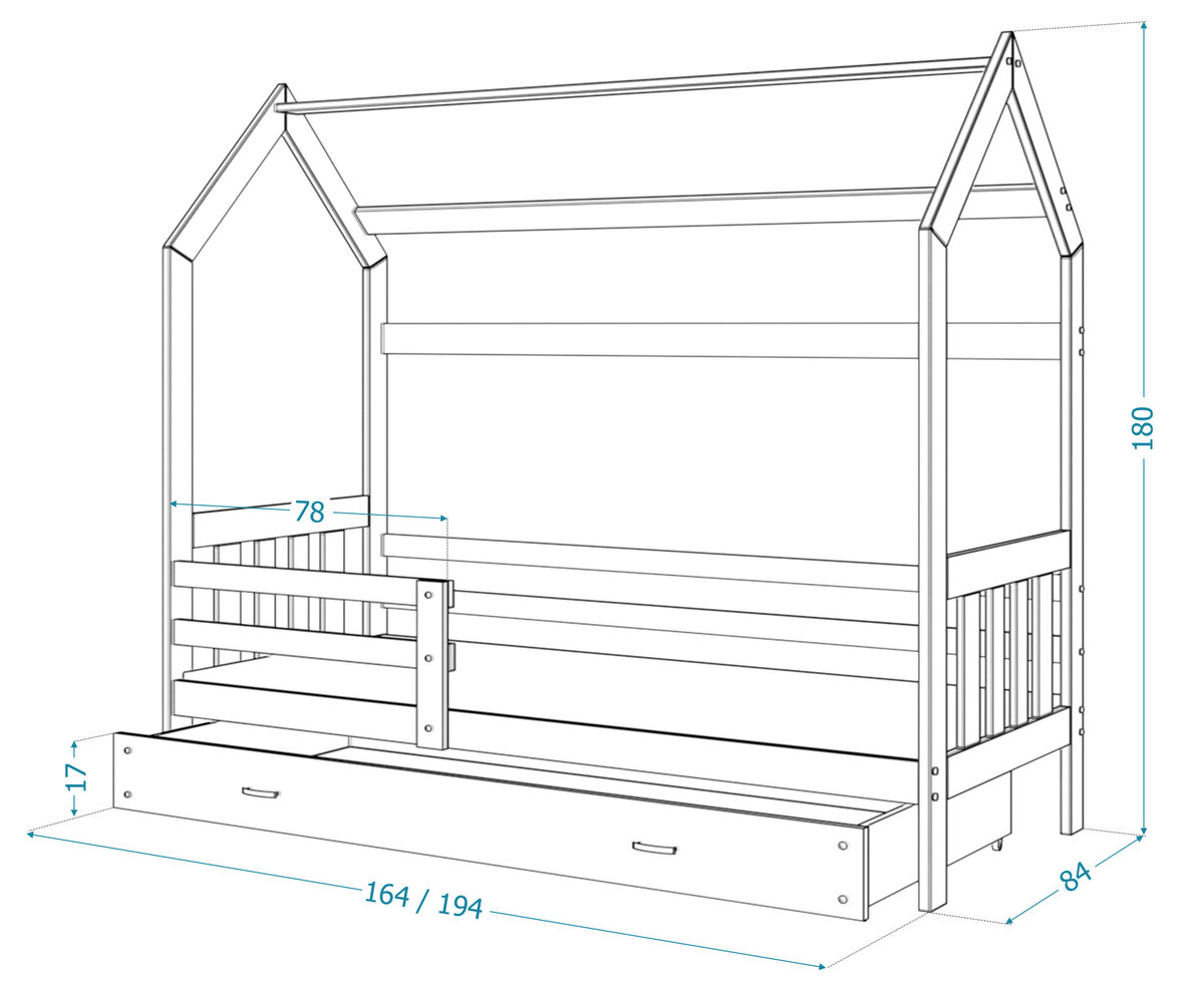 Baby bed house Philip grey banaby.co.uk
