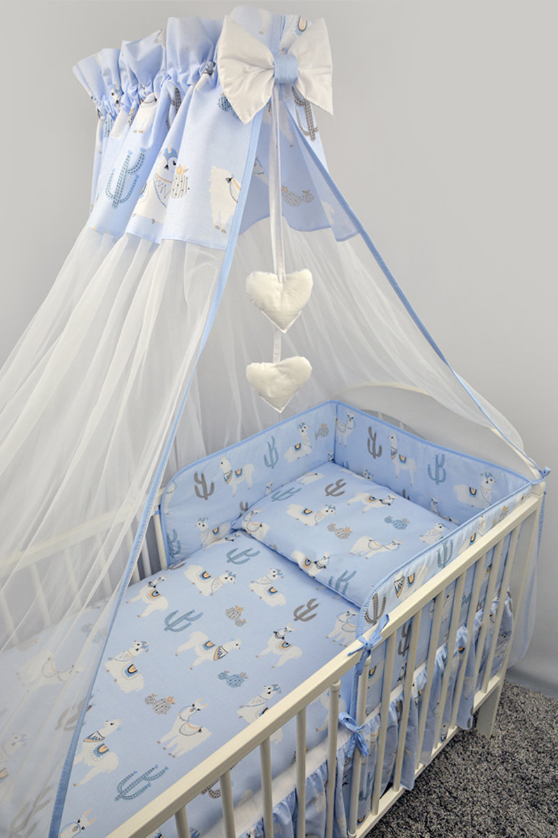 Canopy over crib Lama blue banaby.co.uk