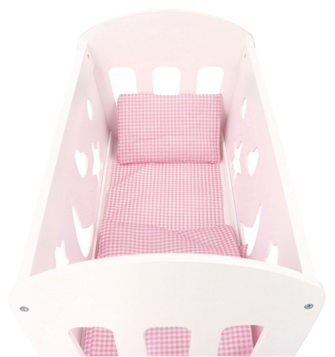 Wooden cradle for dolls with feathers banaby.co.uk