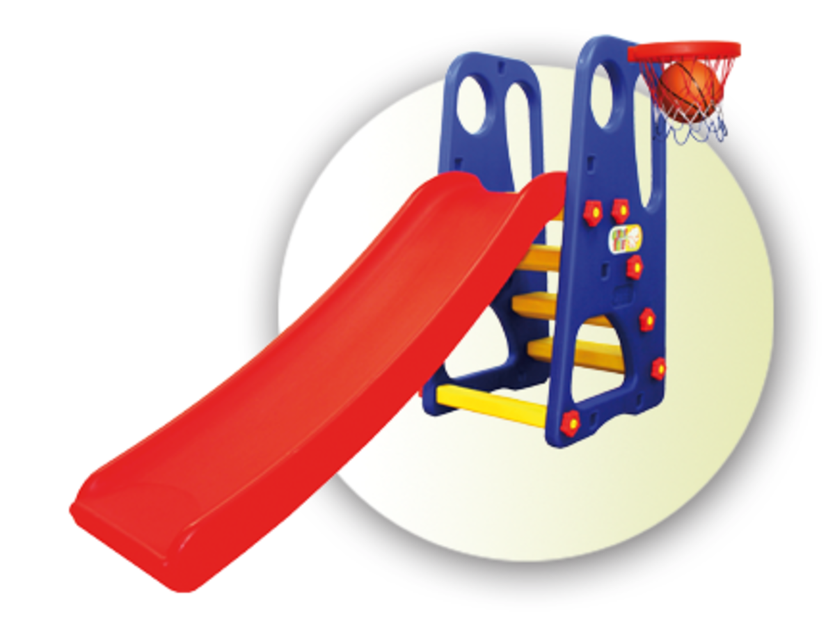 Children's Slide with Basketball Net banaby.co.uk
