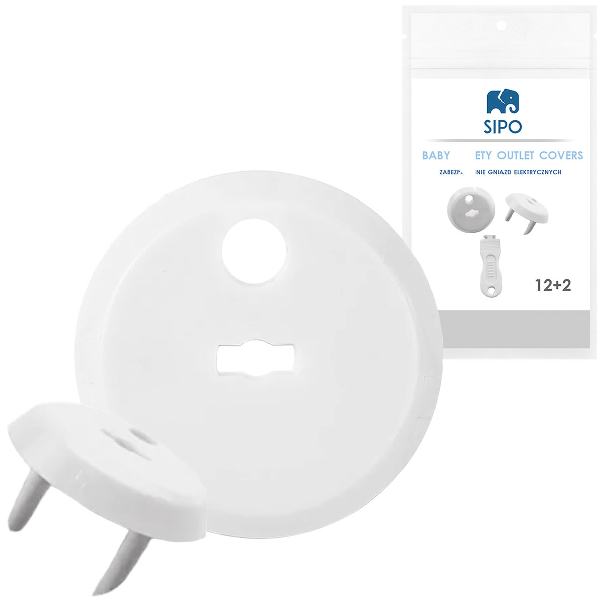 SIPO Protective covers for electric sockets, white 12 pcs banaby.co.uk
