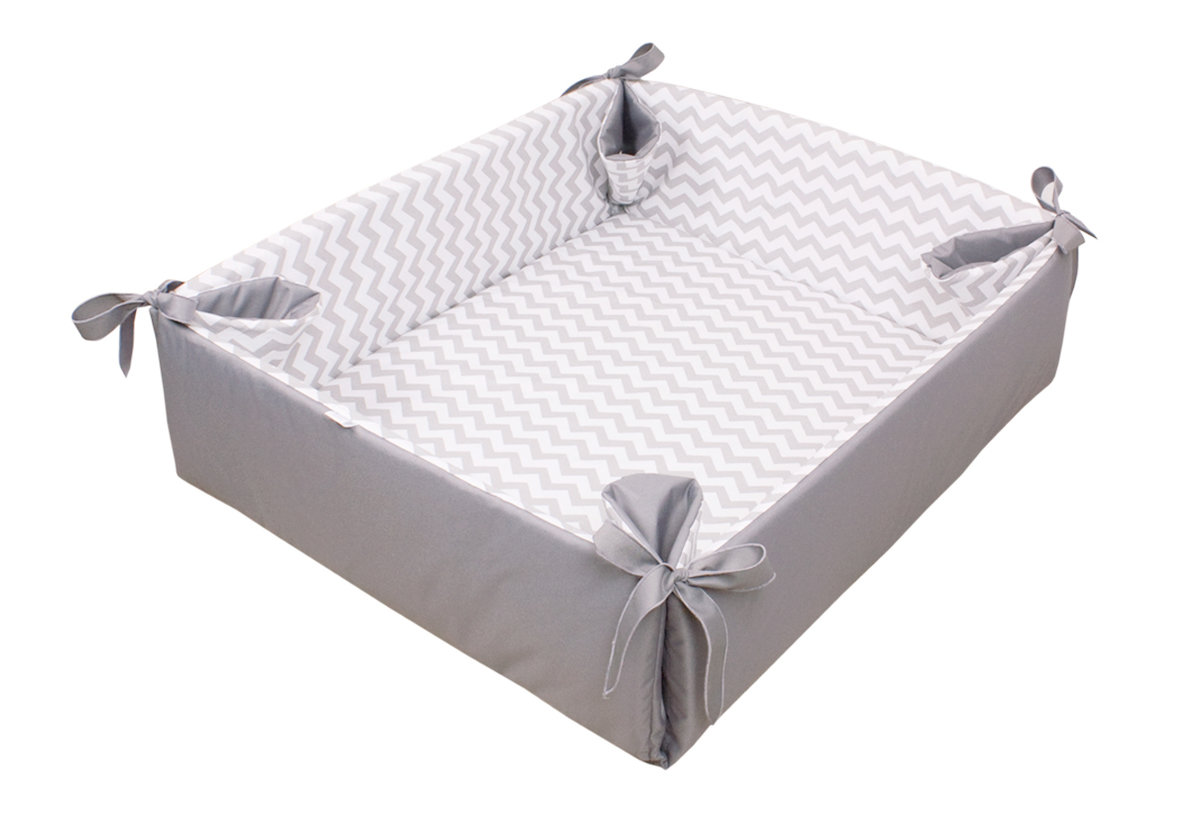 Playpen / game blanket ZigZag grey banaby.co.uk