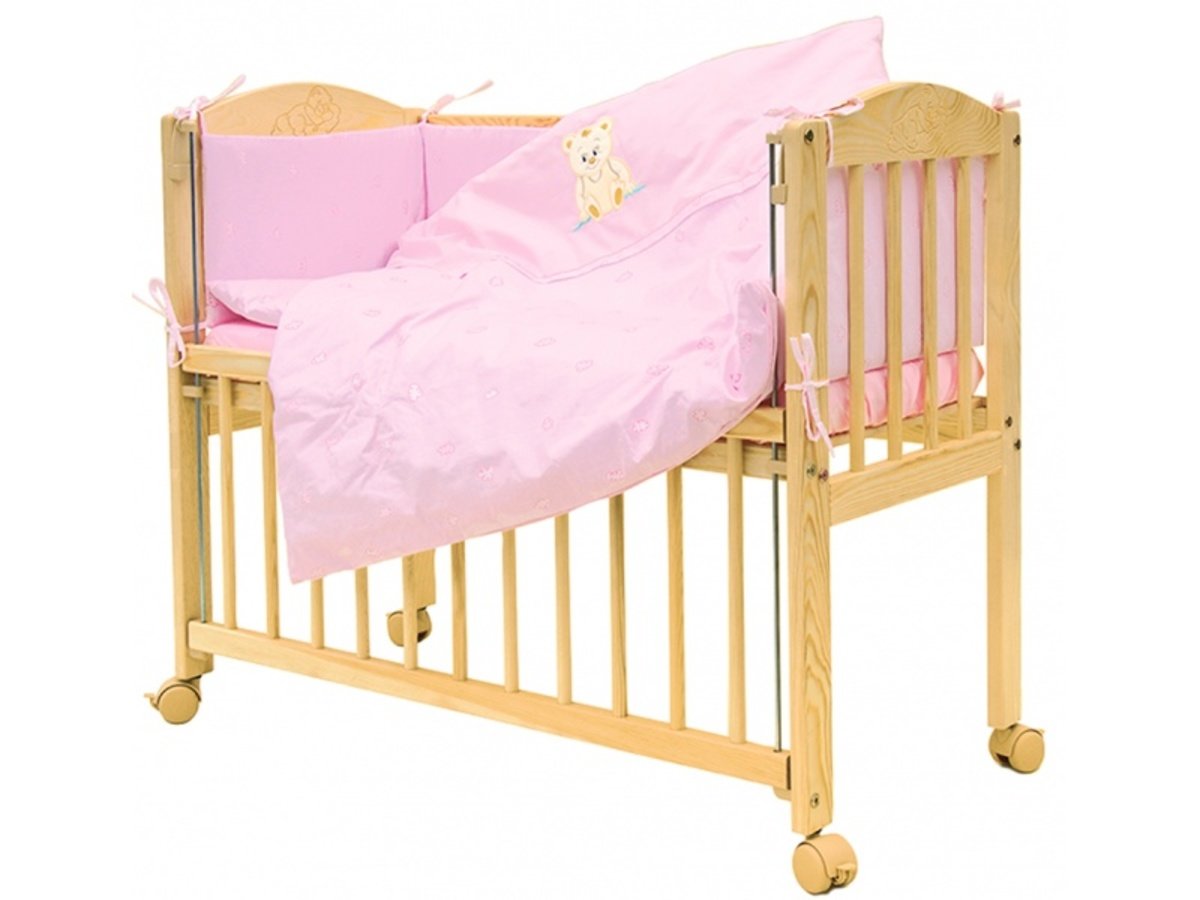 pink cot bedding set