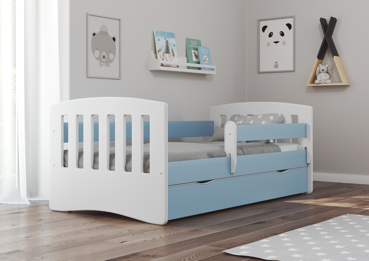 TODDLER CHILDREN KIDS JUNIOR BABY BED WITH DRAWER AND MATTRESS 160 x 80 CM 