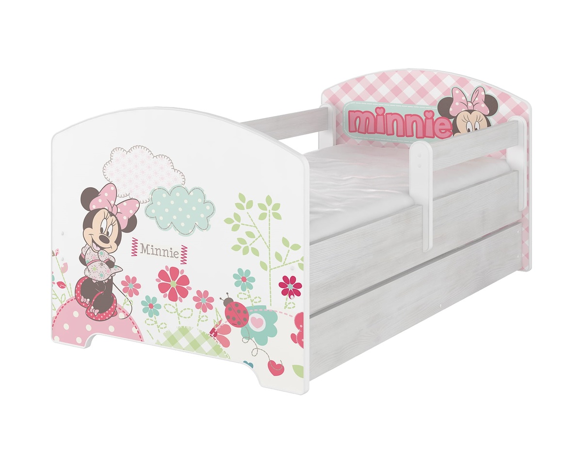 Baby bed se behind the gate - Minnie Mouse - decor norwegian pine