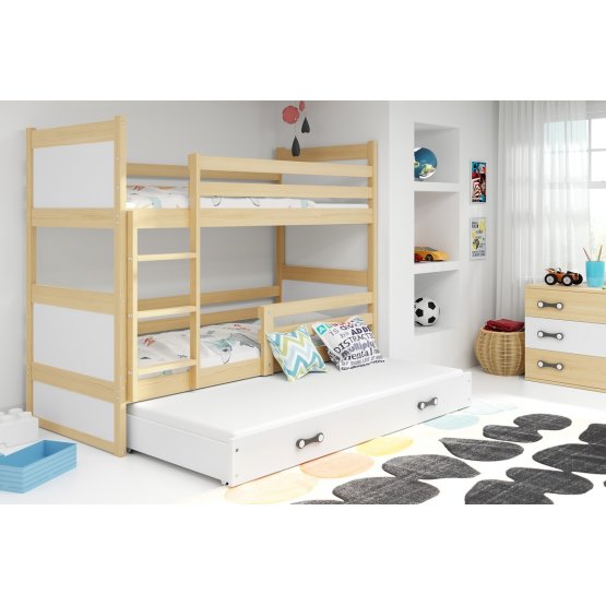 Baby patrová bed with extra bed Rocky - natural-white