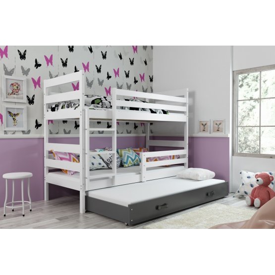 Baby patrová bed with extra bed Erik - white-gray