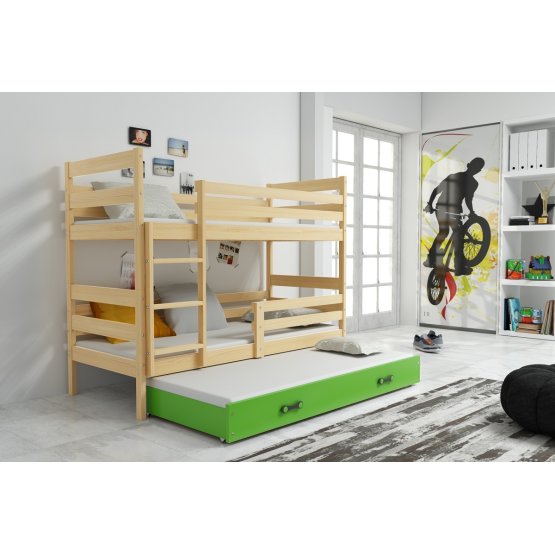 Baby patrová bed with extra bed Erik - natural-green