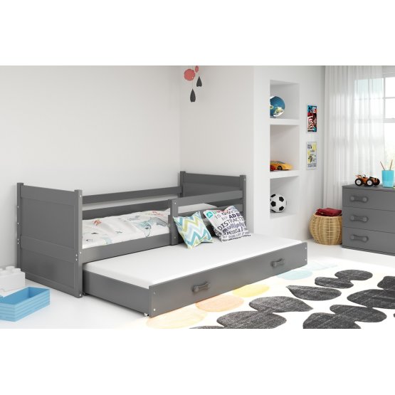 Baby bed with extra bed Rocky - grey