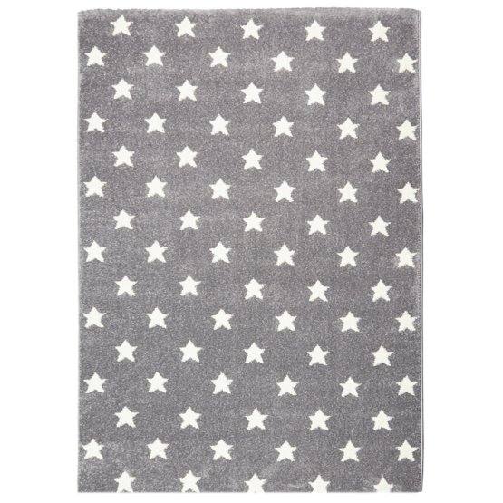 STARS Silver-Grey/White Children's Rug