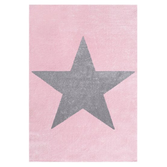 STAR Children's Rug - Pink/Silver-Grey