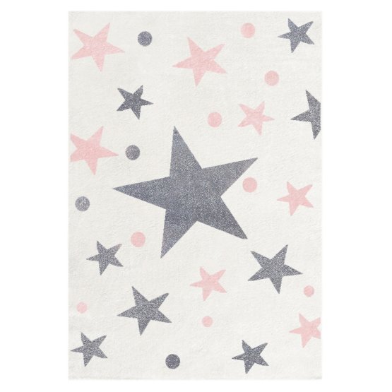 STARS Children's Rug - Cream/Pink