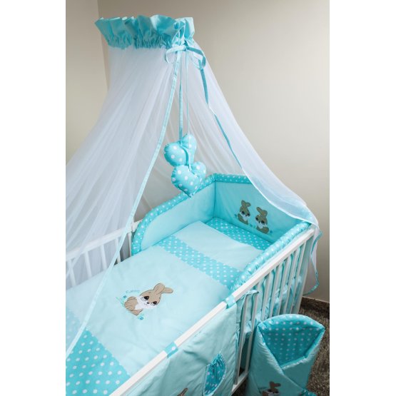 Crib bedding set 135x100cm Rabbit turquoise