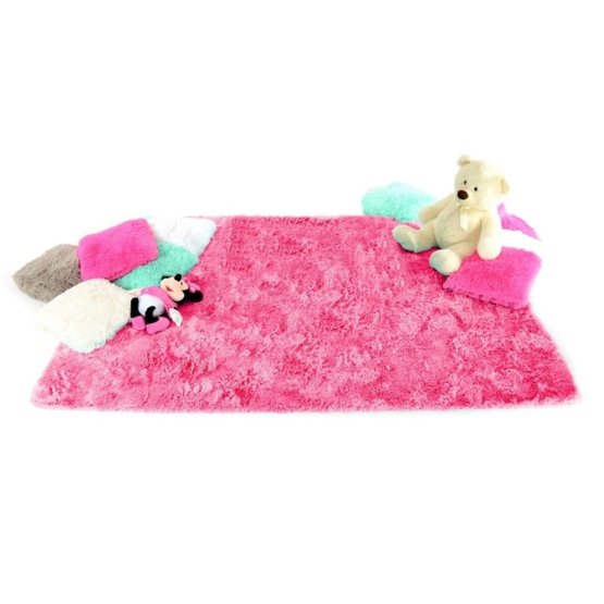 Children's Plush rug hot pink