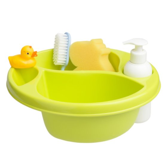 Baby Wash Bowl with Bathing Essentials - Various Colours