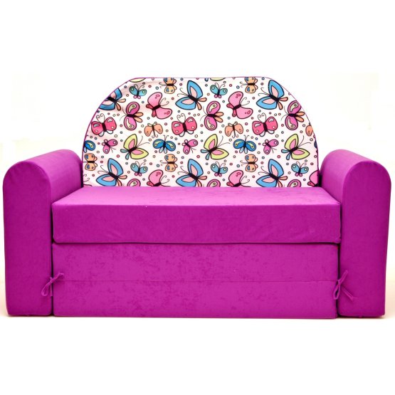 Kids' sofa Timi jr. butterflies - pink