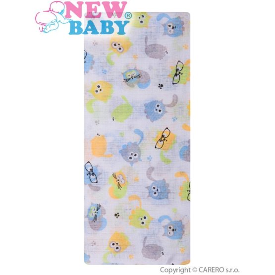 Cotton diaper with print New Baby white cats