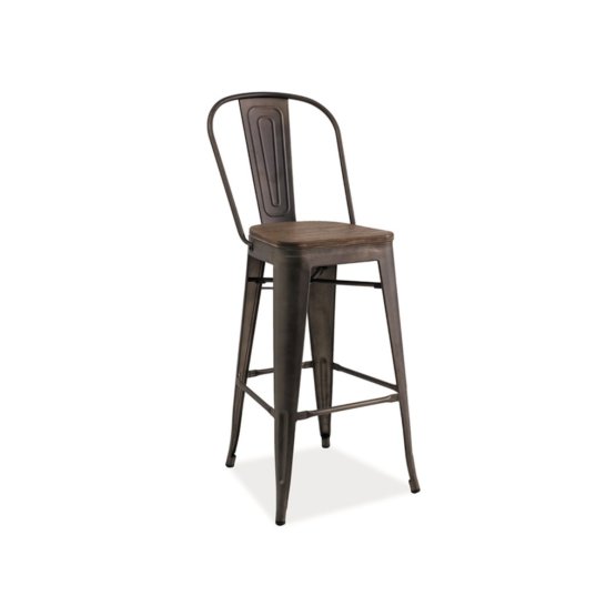 Bar stool LOFT walnut / graphite