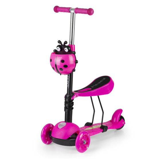 Children's scooter and bouncer Ladybug - pink