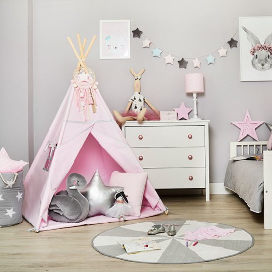 Teepee with mat Silver Pink
