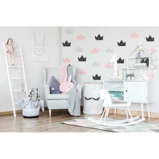 Wall decoration Crown gray-black-pink