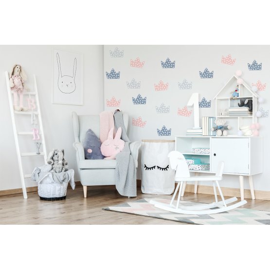 Wall decoration Crowns gray-graphite-pink