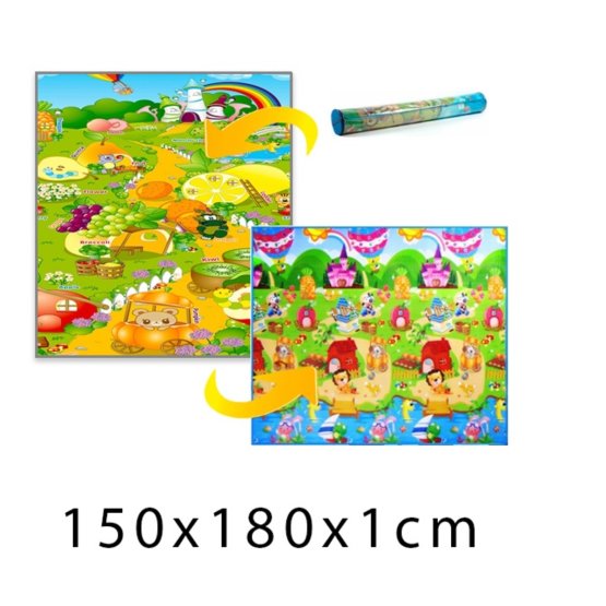 Children's foam rug - house Iva + fruity paradise 150x180x1 cm