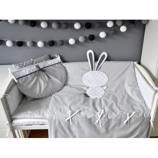 Bedding for children 3-piece bunny - grey