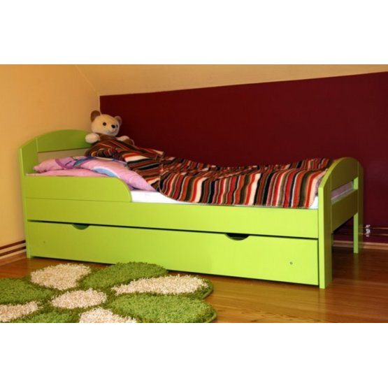 BAZAAR Children bed with storage space Timi - green - dimension to mattress 180x80cm