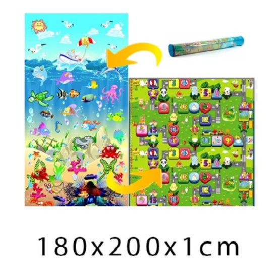 Children's foam rug - Ocean + numeric aisle 200x180x1 cm