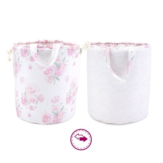Double sided basket for storing toys Peonies