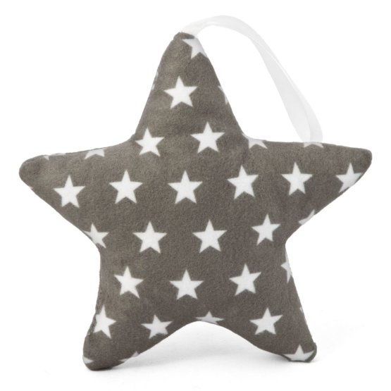 Suspendable decoration Star dark grey with stars