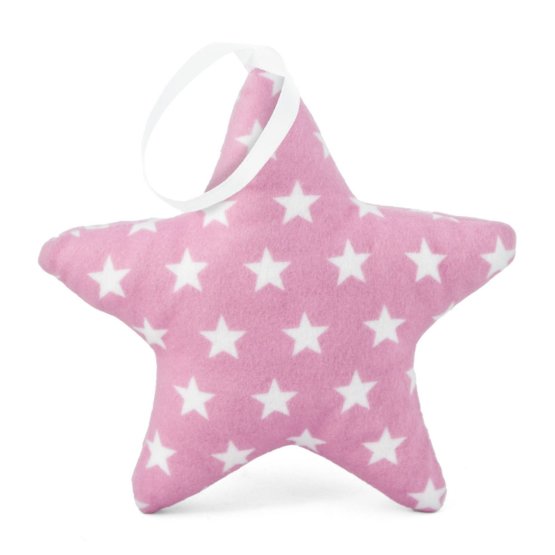 Suspendable decoration Star pink with stars