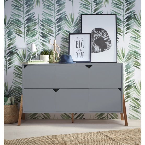Chest of Drawers Lotti Grey - 6 drawers
