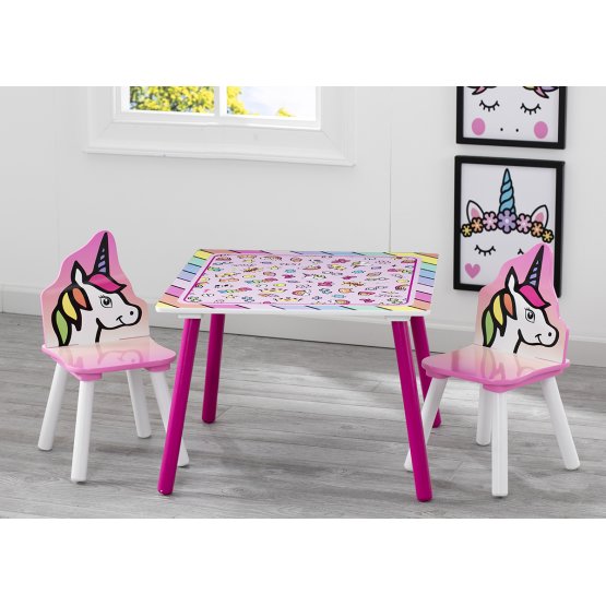 Children's table with chairs Unicorn