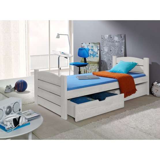 Wooden bed ROMA white
