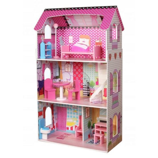 Wooden doll house Pink Villa