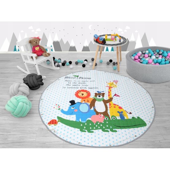 Toy storage bag and mat - all in one - Animals