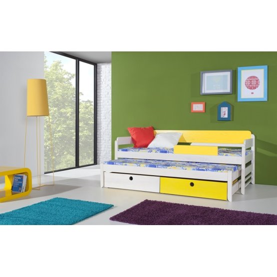 Children bed with bed Natu I - white-yellow