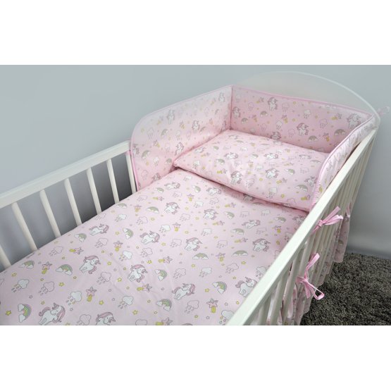 Bedding set for cribs 135x100 cm Pony - pink