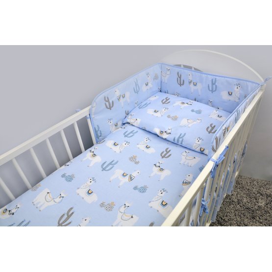 Set bed linen to cribs 120x90 cm Lama - blue