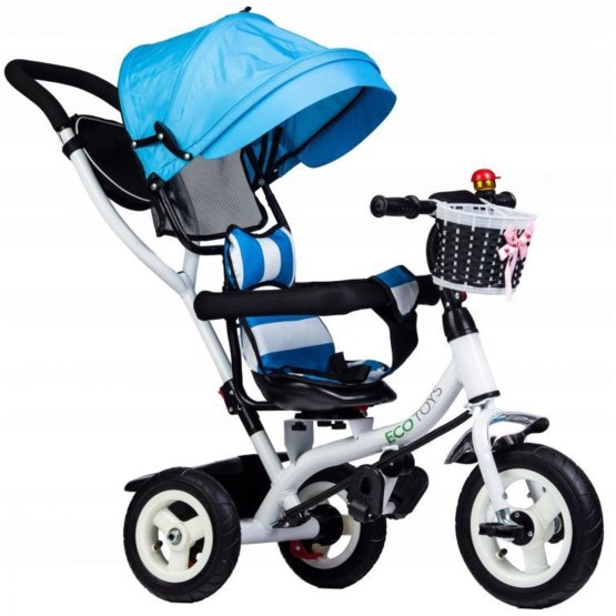 Tricycle Blue with guide bars and rotating seat - blue