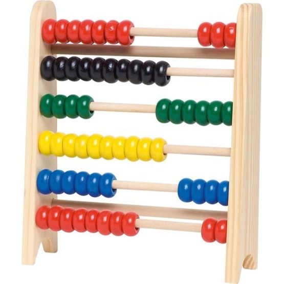 Small wooden abacus with colored beads