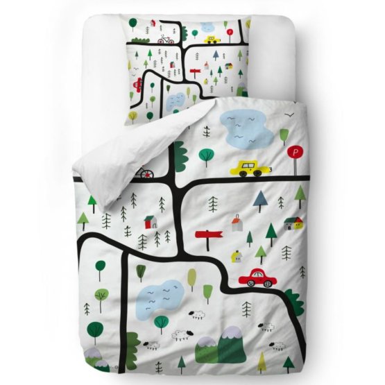 Mr. Little Fox Bed linen City - blanket: 135 x 200 cm pillow: 60 x 50 cm