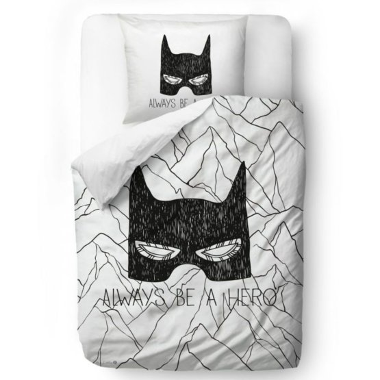 Mr. Little Fox Batman bed linen - Always be a hero - blanket: 135 x 200 cm pillow: 60 x 50 cm