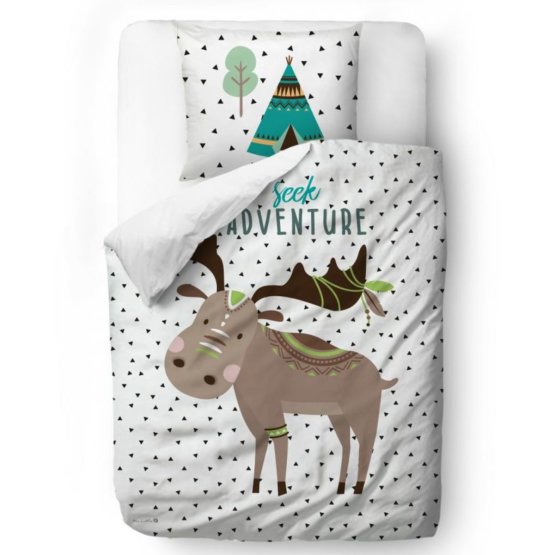 Mr. Little Fox Bedding Moose - blanket: 135 x 200 cm pillow: 60 x 50 cm
